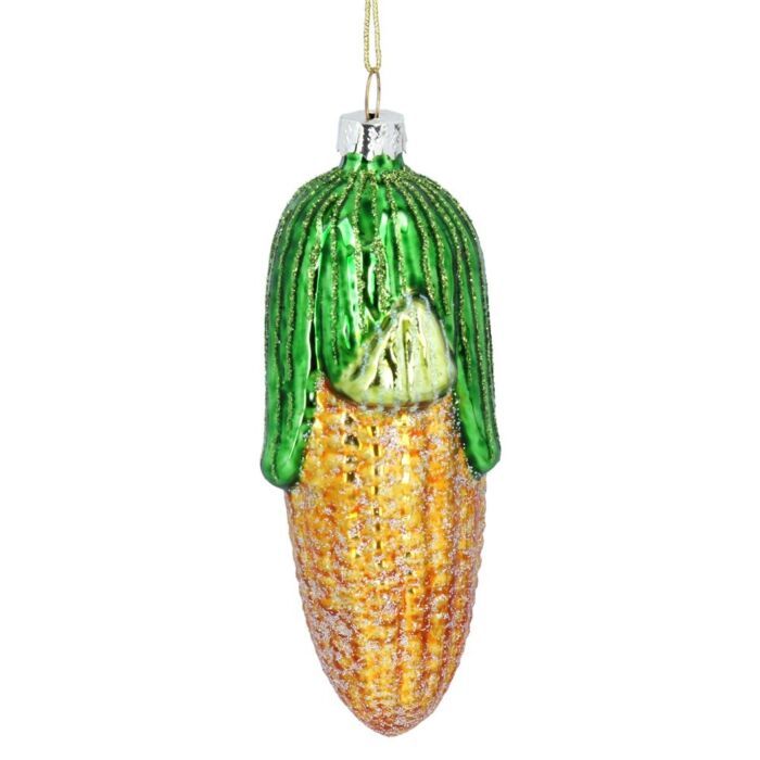 Gisela Graham Glass Sweetcorn Decoration